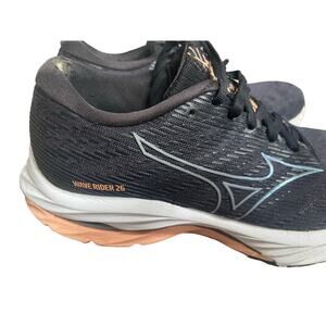 Mizuno wave rider 26 mesh upper Navy Peach track running shoes Sz 8.5 women’s